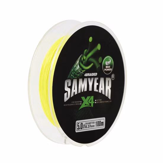 Lenza da pesca Samyear 150 m gialla 60 libbre lenza intrecciata a 4 fili